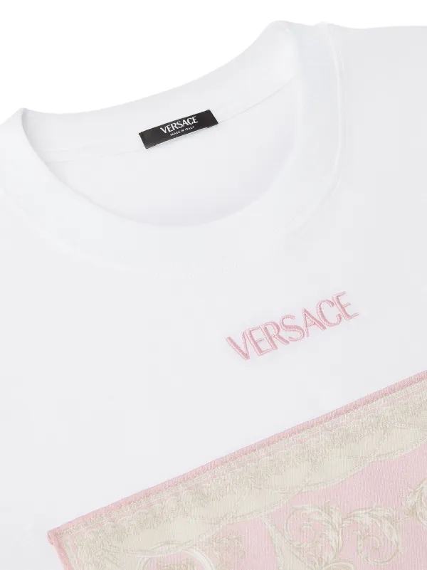 Versace logo-embroidered T-shirt | White | FARFETCH