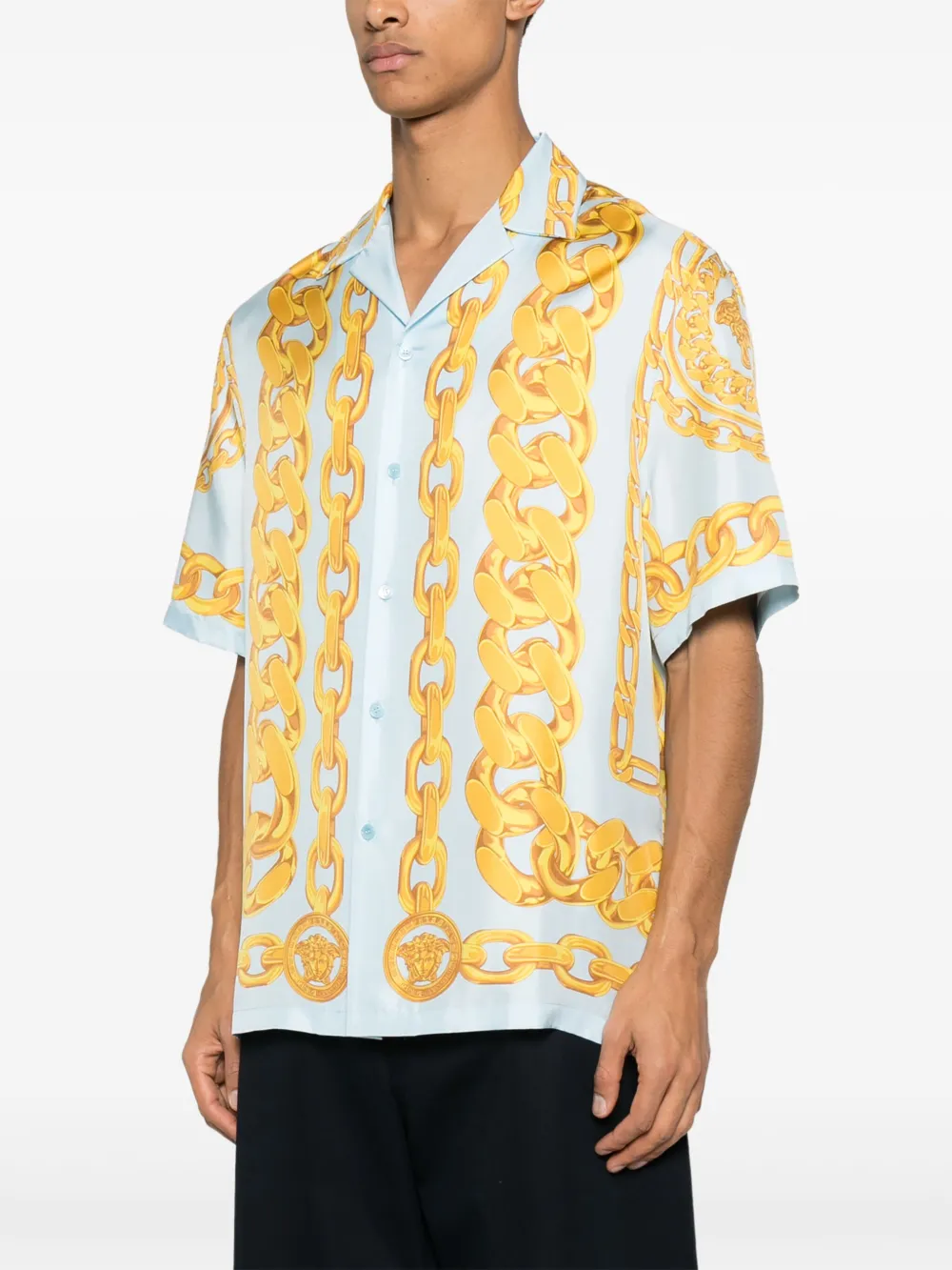 Versace Medusa Chains overhemd Blauw