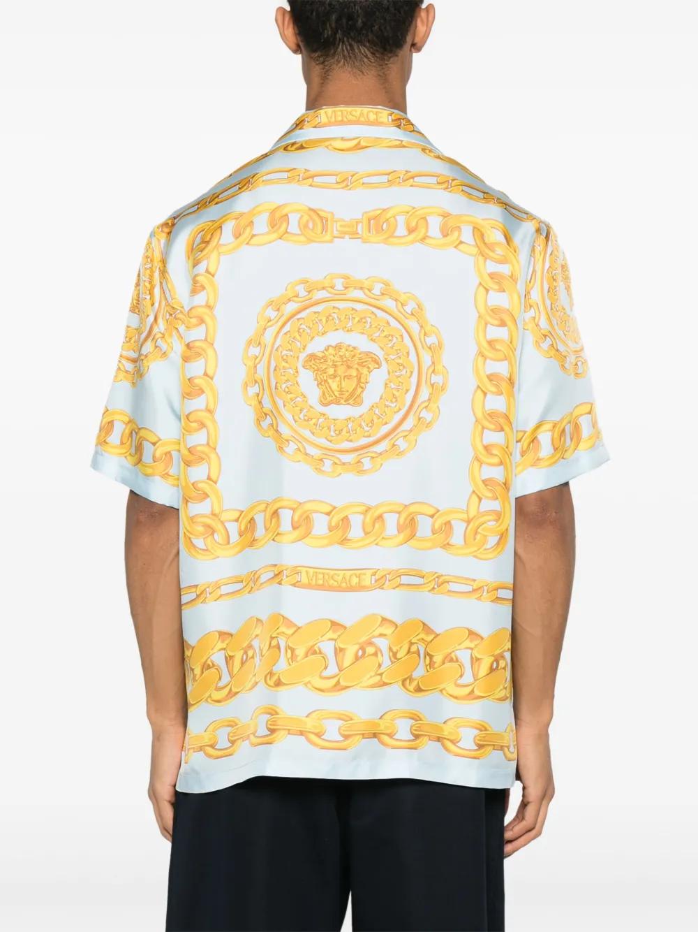 Versace Medusa Chains overhemd Blauw