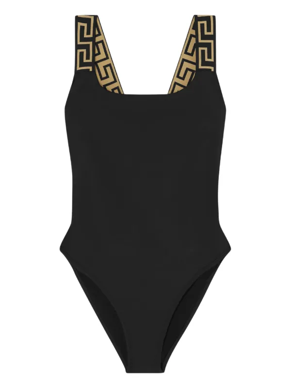 Versace グレカトリム ワンピース水着 | ブラック | FARFETCH JP