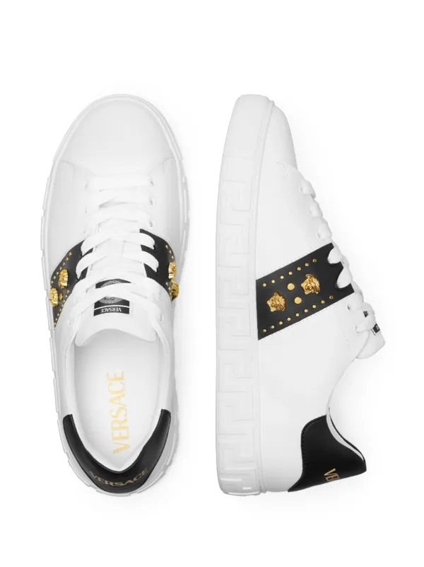 Versace Greca Studded Sneakers | White | FARFETCH