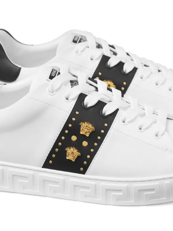 Versace Greca Studded Sneakers | White | FARFETCH