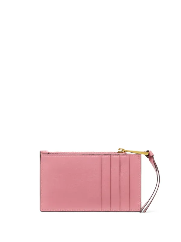 【関税込み】Versace ピンク 'Versace' Tag カードケース Versace Tag ファスナー カードケース | ピンク | FARFETCH JP