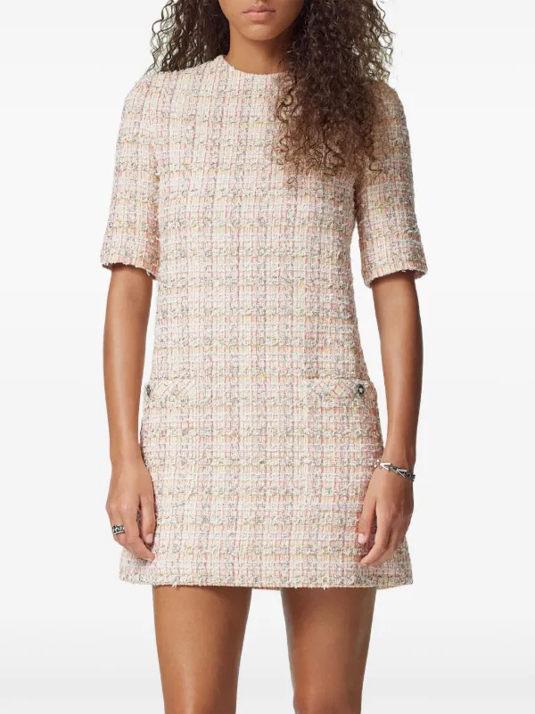☆VOCAVACA☆TWEED A LINE DRESS Versace A-line Tweed Mini Dress | Pink | FARFETCH