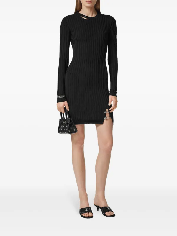 versace short black dress Wool-Mohair Mini Dress Black