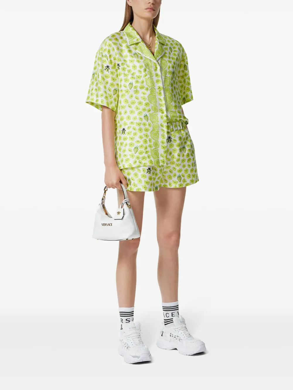 Versace Blouse met grafische print - Groen