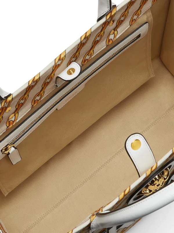 Versace チェーンストライプ ラ メドゥーサ ハンドバッグ L