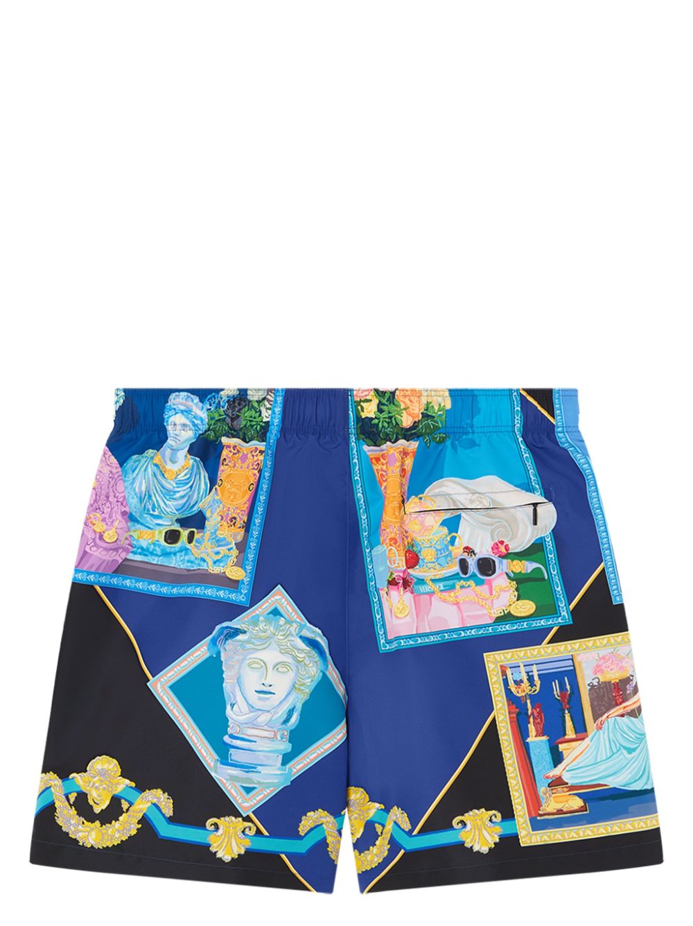 Versace Zwembroek met grafische print - Blauw