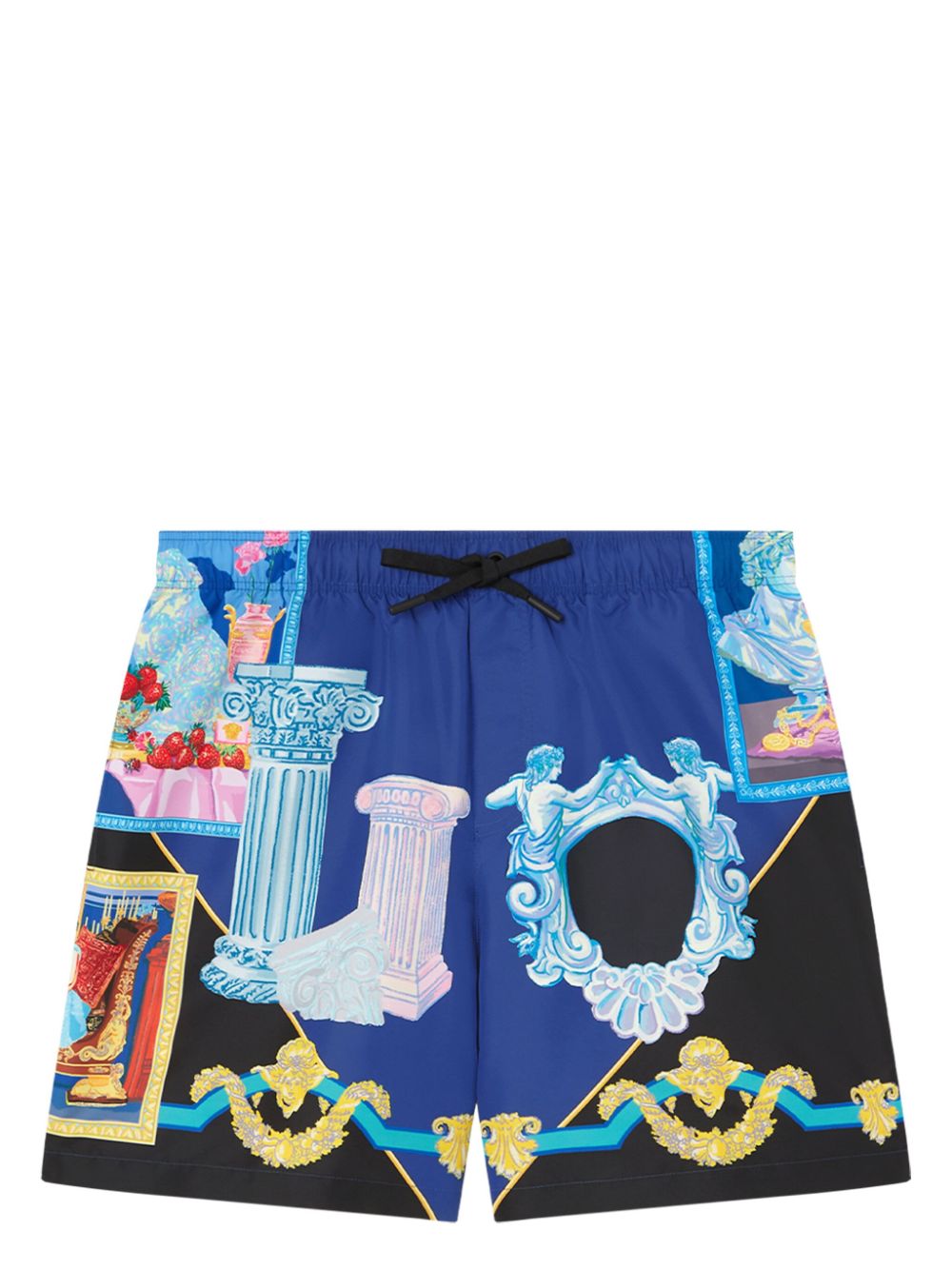 Versace Zwembroek met grafische print Blauw