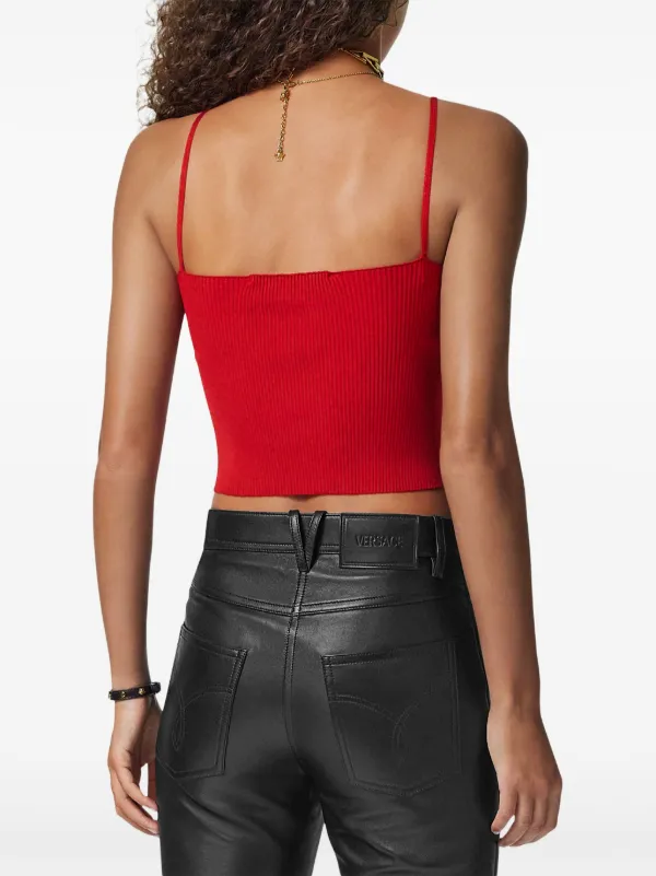 Versace Safety Pin Crop Top | Red | FARFETCH