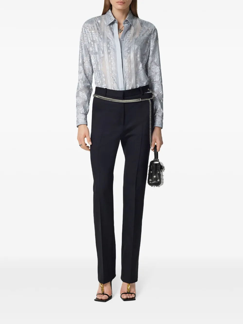 Versace Blouse met Barocco-patroon - Grijs