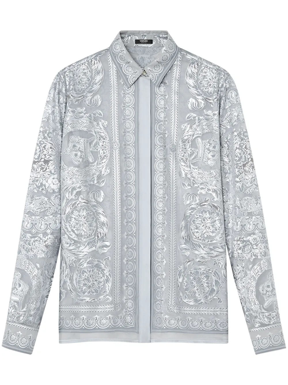 Versace Blouse met Barocco-patroon Grijs