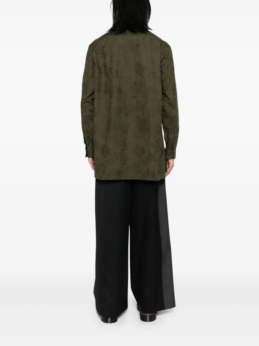 Yohji Yamamoto Overhemd met bloemenprint Groen