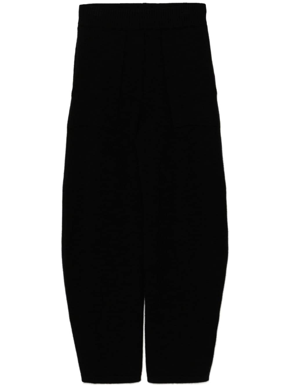 Uma Wang Knitted Tapered Trousers In Black