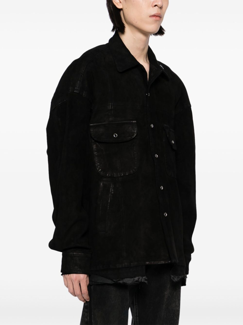 Shop Miharayasuhiro Leather Jacket In Black (blac