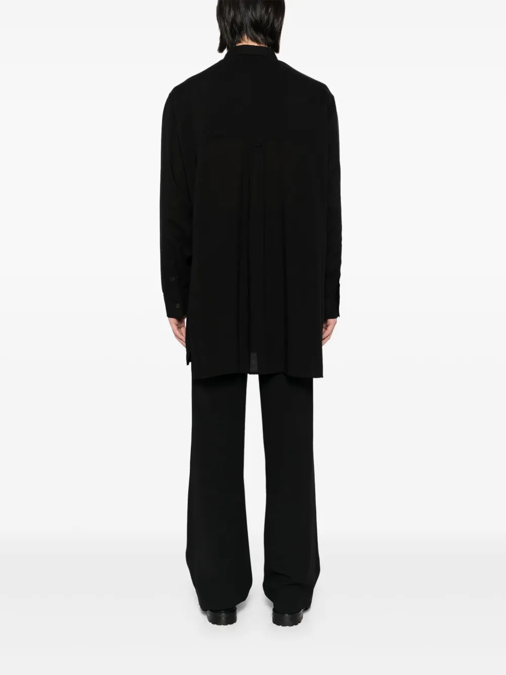 Shop Yohji Yamamoto Double Collar Shirt In Black