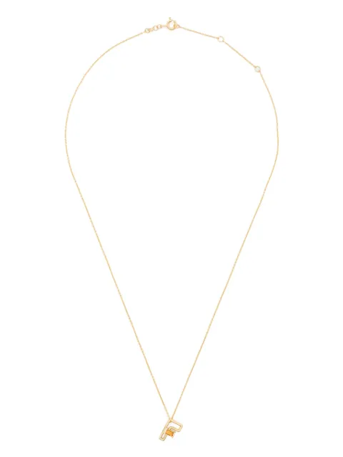 Aliita collar Letra F en oro amarillo de 9kt con citrino