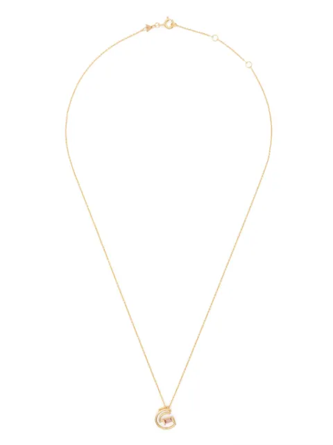 Aliita collar Letra G en oro amarillo de 9kt con dije de turmalina