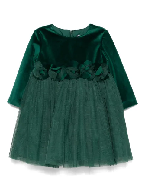 AMAYA floral-appliqué tulle dress