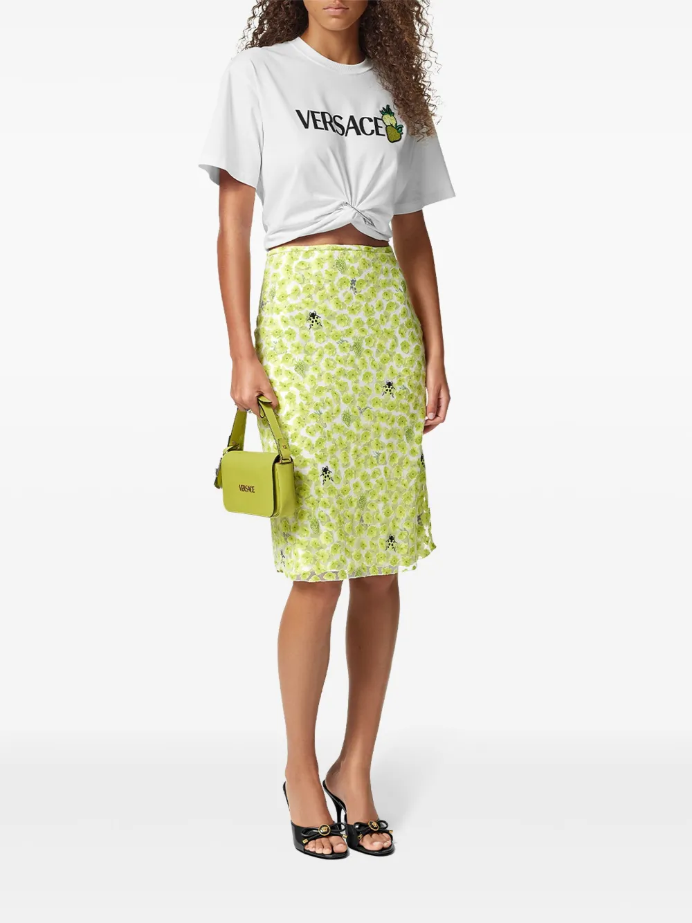 Versace Midi-rok met textuur - Wit