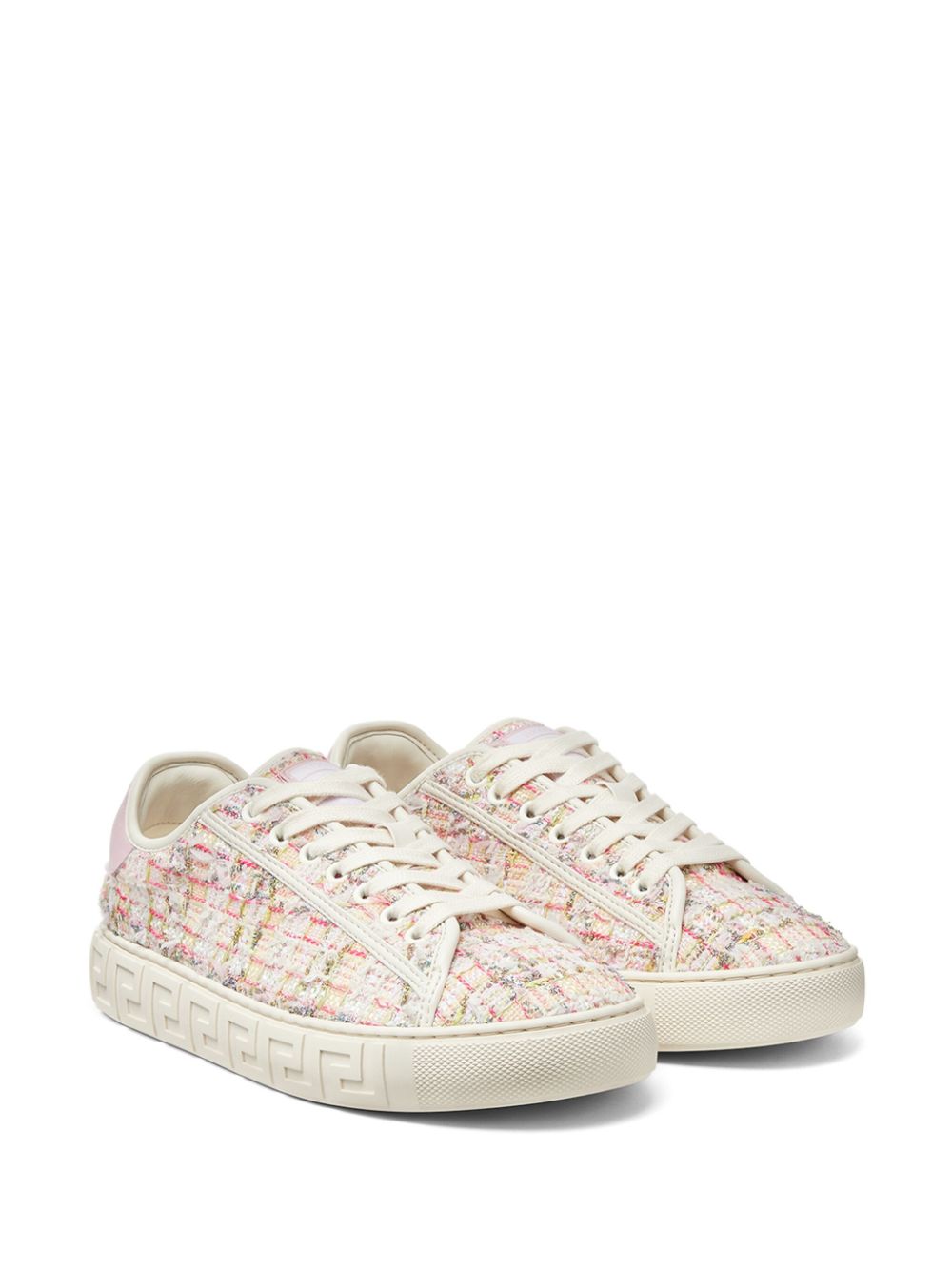 Versace Greca tweed sneakers - Roze