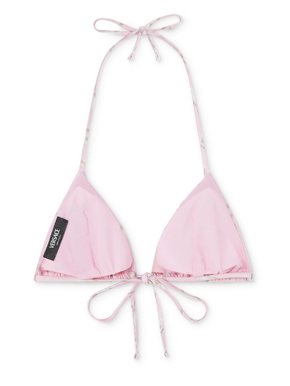 Versace Triangel bikinitop met logo - Roze