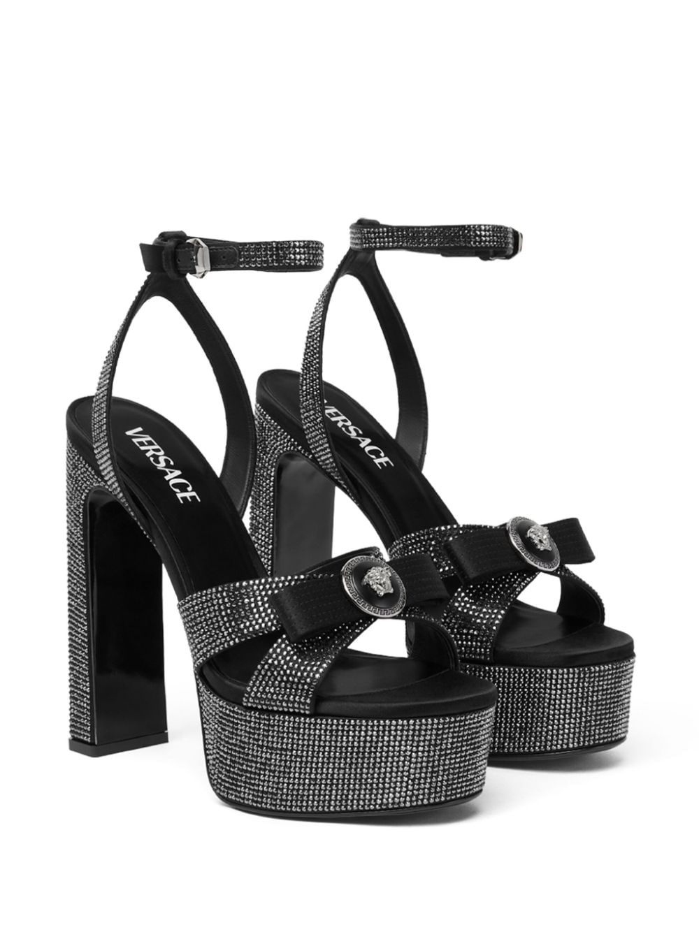 Versace 140mm Gianni Ribbon sandals Zwart