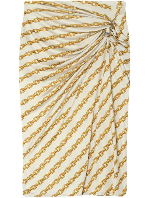 Versace falda drapeada con detalle de broche