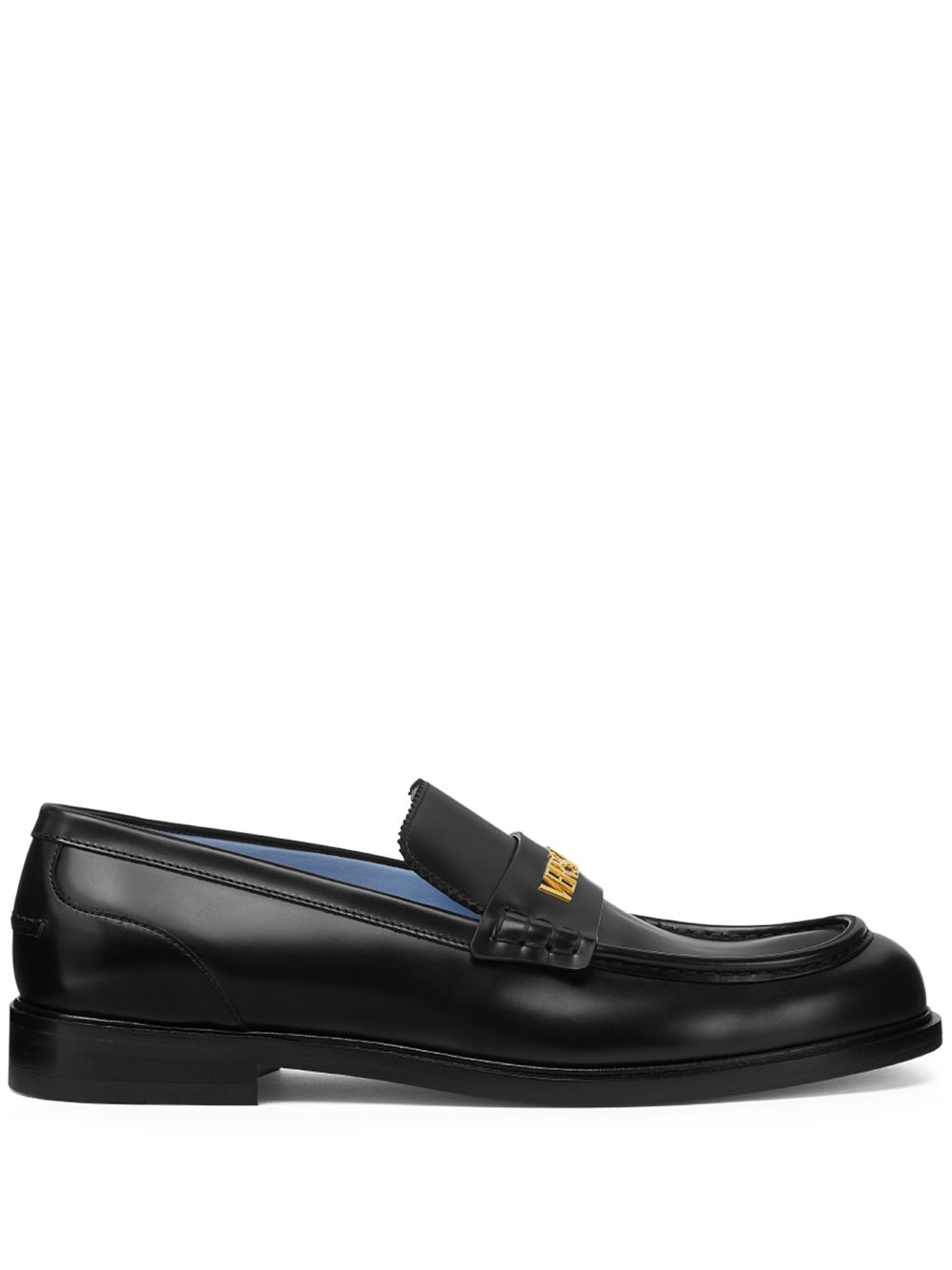 Versace Leren loafers Zwart