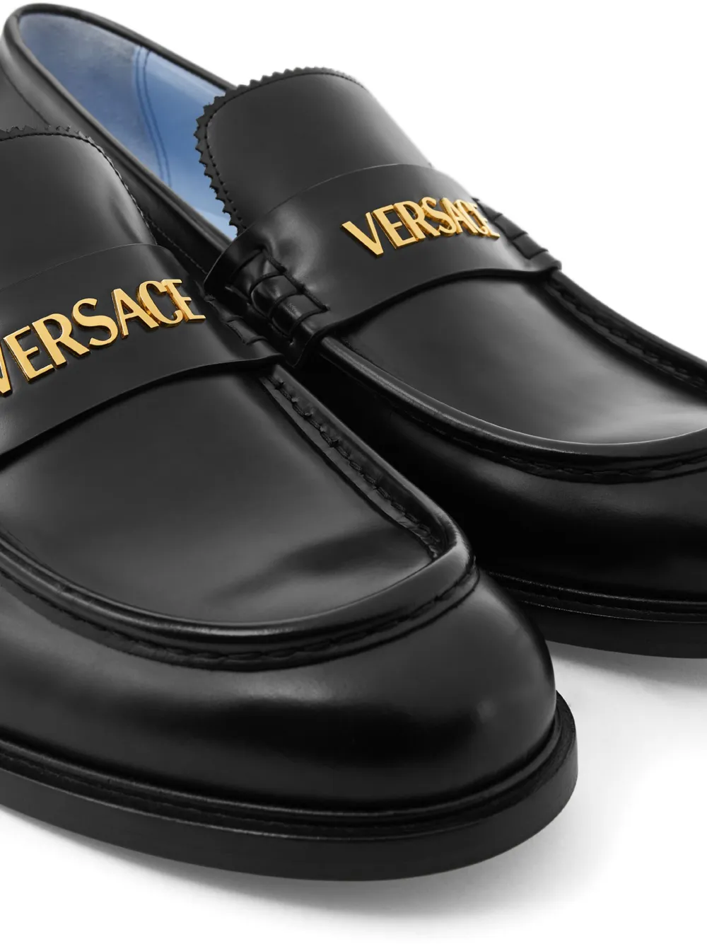 Versace leather loafers Black