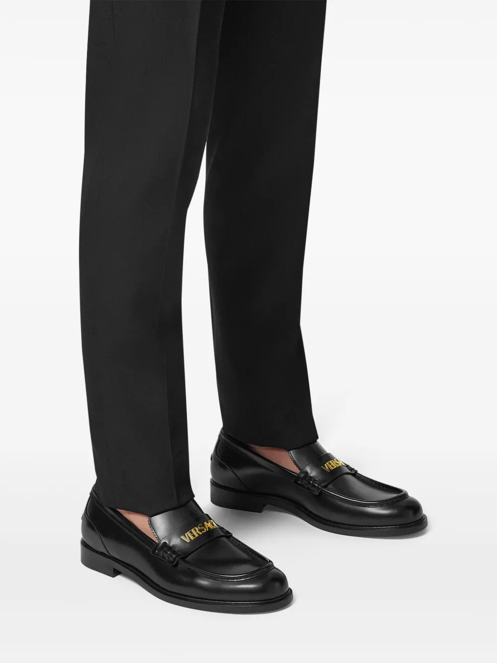 Versace leather loafers Black