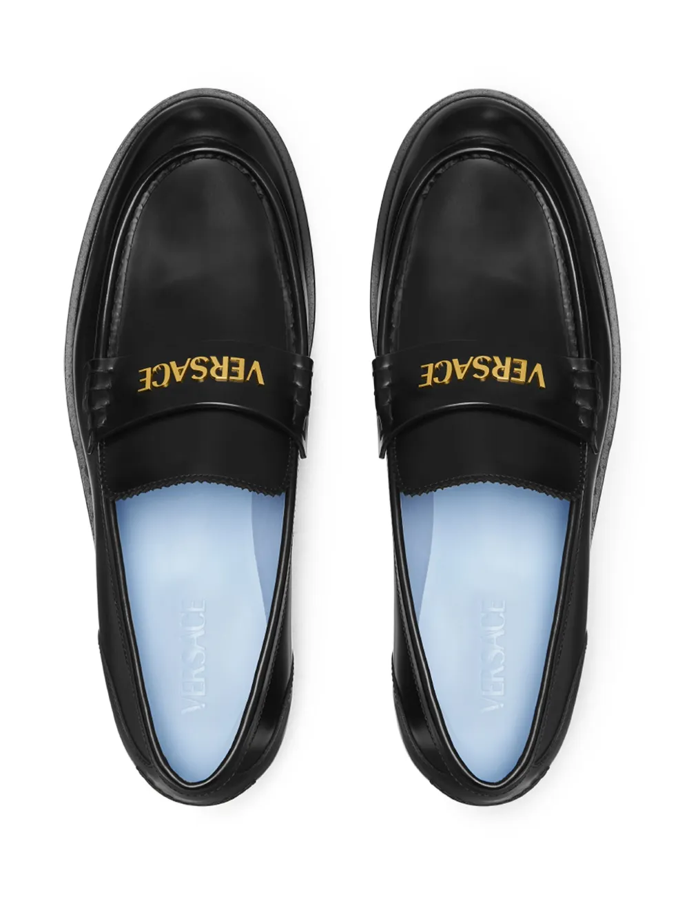 Versace leather loafers Black