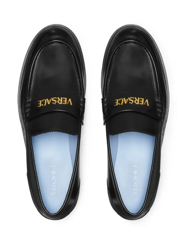 ♦VERSACE♦プラットフォーム・ローファー Versace Leather Loafers | Black | FARFETCH