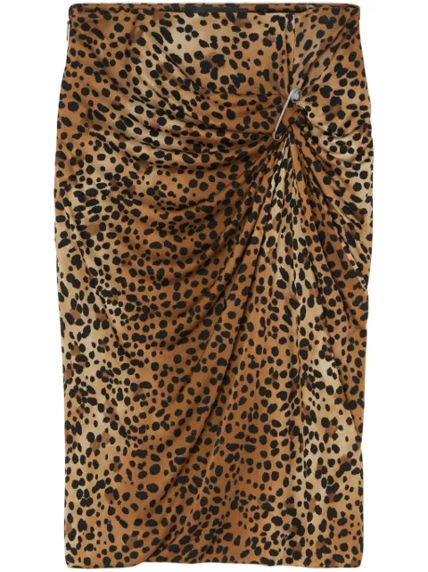 Versace falda corta con estampado de leopardo