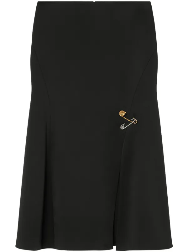 Versace セーフティピン サテンスカート | ブラック | FARFETCH JP