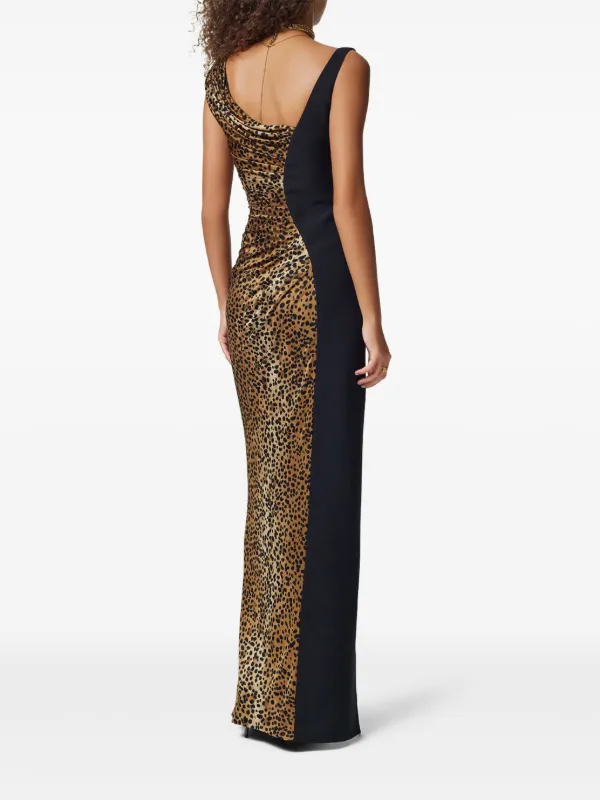 Versace Medusa '95 leopard-print Draped Gown | Neutrals