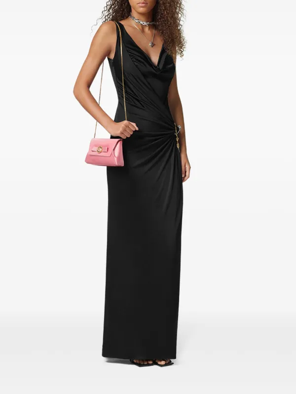 Versace Gianni Ribbon Crystal Clutch Bag | Pink | FARFETCH