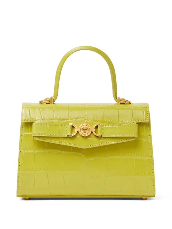 『VERSACE 』メデューサ '95 エンボス加工ハンドバッグ クロコ型押し メドゥーサ '95 スモール ハンドバッグ
