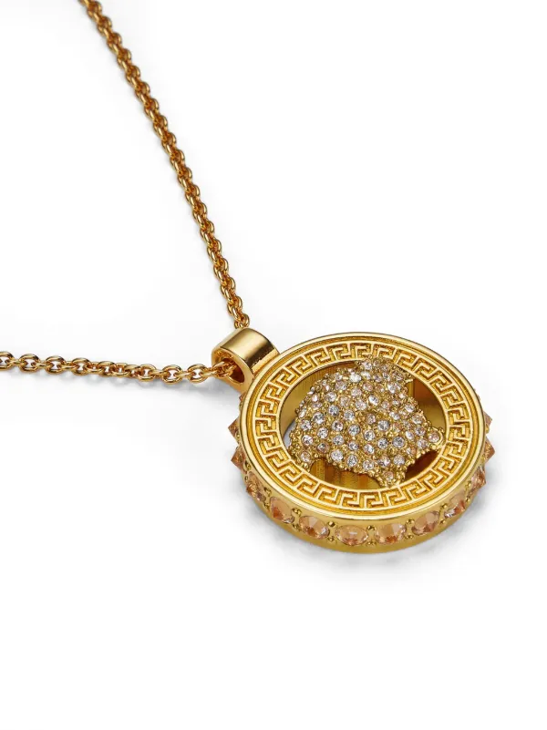 VERSACE ゴールドトーン メデューサ '95 クリスタル ネックレス Versace メドゥーサ 95' クリスタル ネックレス | ゴールド