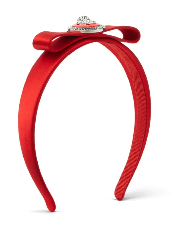 【VERSACE】GIANNI RIBBON SATIN HEADBAND Versace Gianni Ribbon Headband | Red | FARFETCH