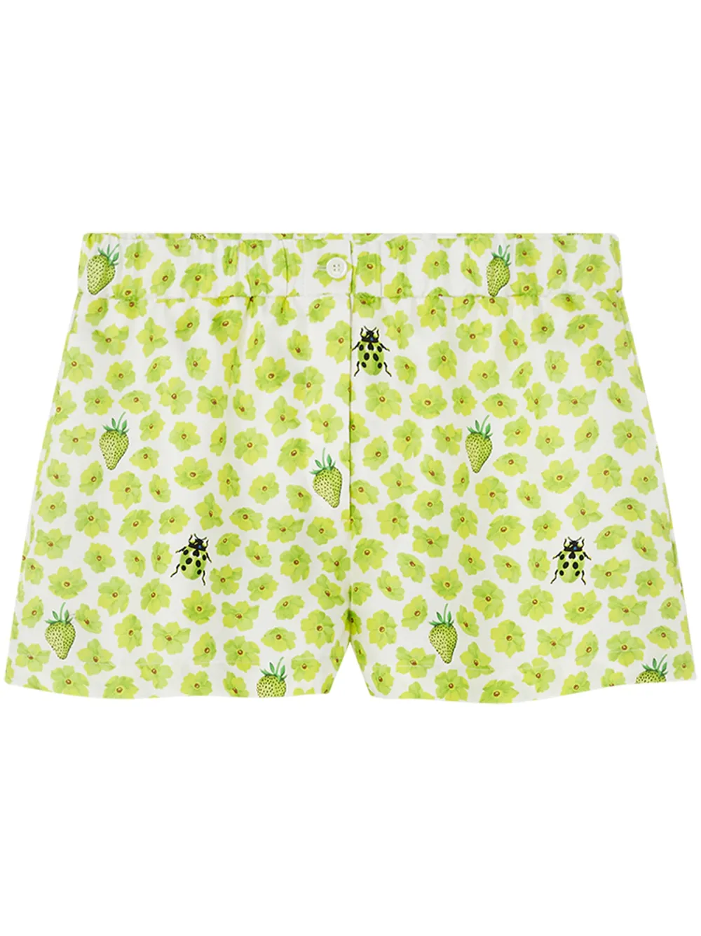 Versace Zijden shorts met bloemenprint Wit