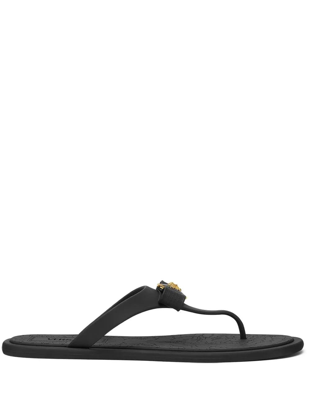 Shop Versace Gianni Ribbon Sandals In Black