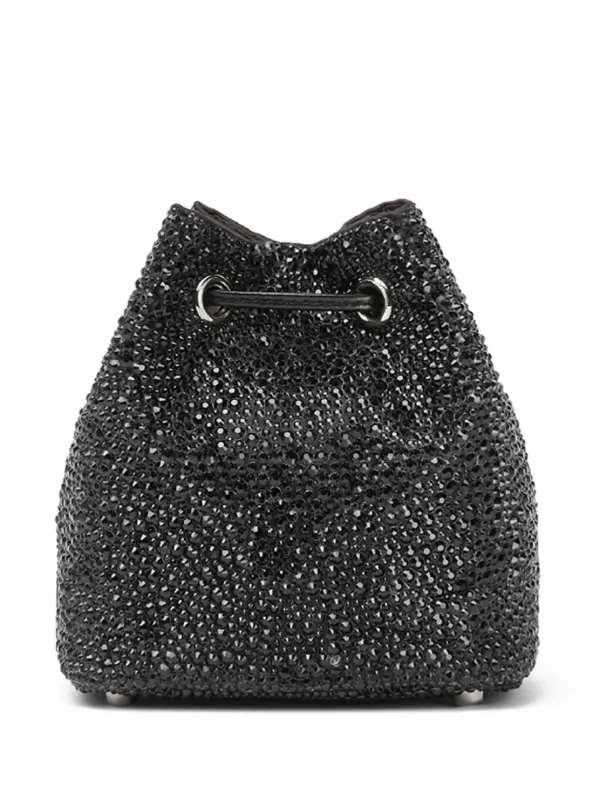 Versace Mini La Medusa Crystal Bucket Bag | Black | FARFETCH