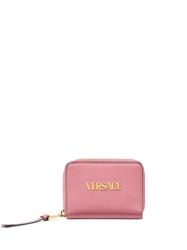 【未使用品】ヴェルサーチ ブラッシュカーフ レザー 折り財布 ピンク 箱付き Versace Tag ファスナー財布 | ピンク | FARFETCH JP
