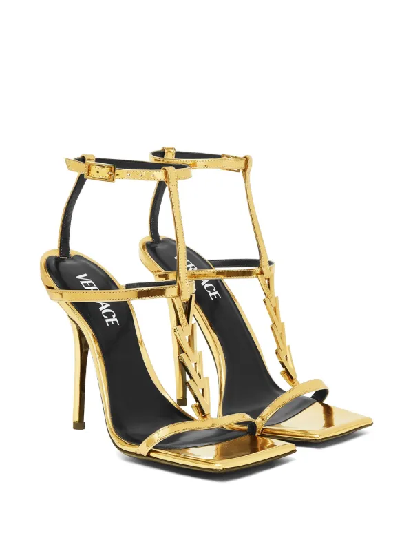サンダル・ミュール Versace V-chain Leather Sandals VERSACE 10mm V Chain Leather Thong Sandals Versace