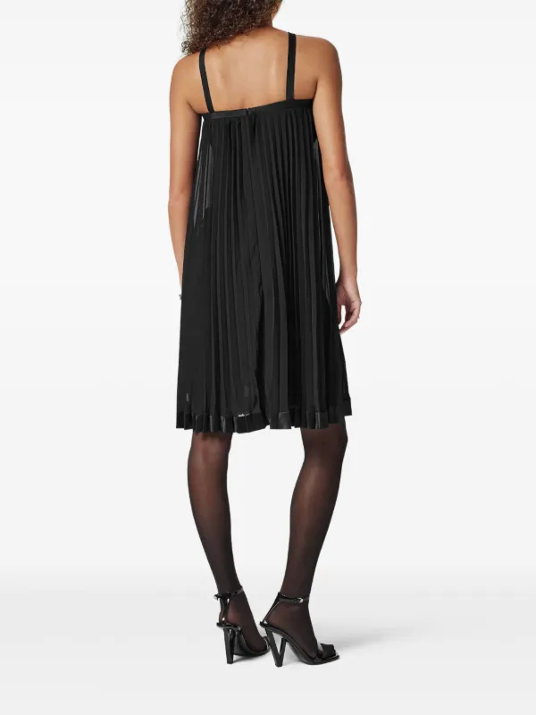 Versace Halterneck Pleated Mini Dress | Black | FARFETCH