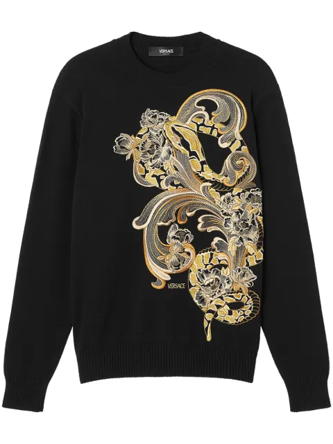 Versace paisley-embroidered sweater