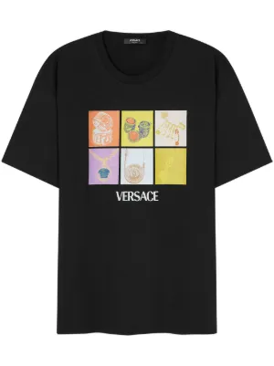 Versace Medusa-embroidered T-shirt | Black | FARFETCH