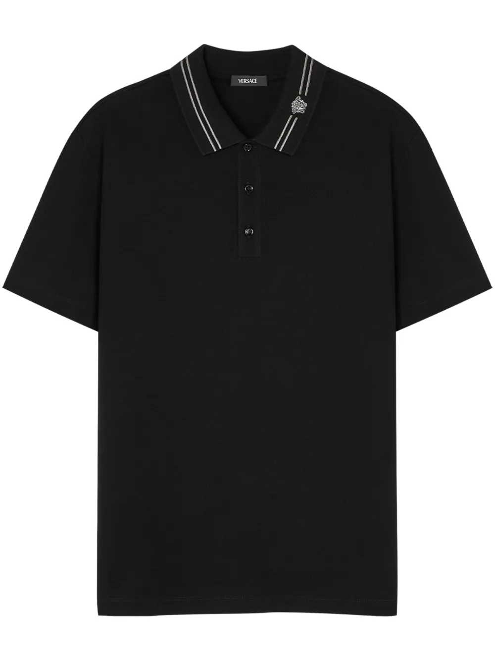 Medusa-embroidered polo shirt