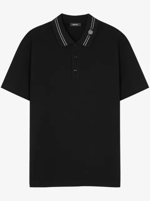 Versace embroidered cotton piqué polo